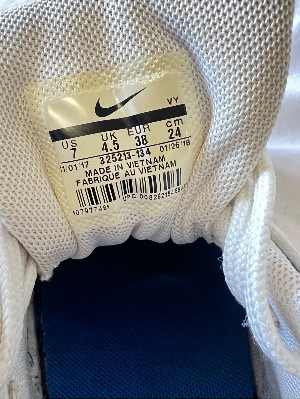 Nike Kids White and Teal Lace-Up Sneakers